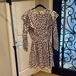 Stellah Animal Print Blouse in Black and Cream